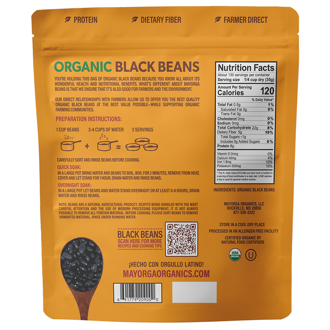 Black Beans Organic back bag
